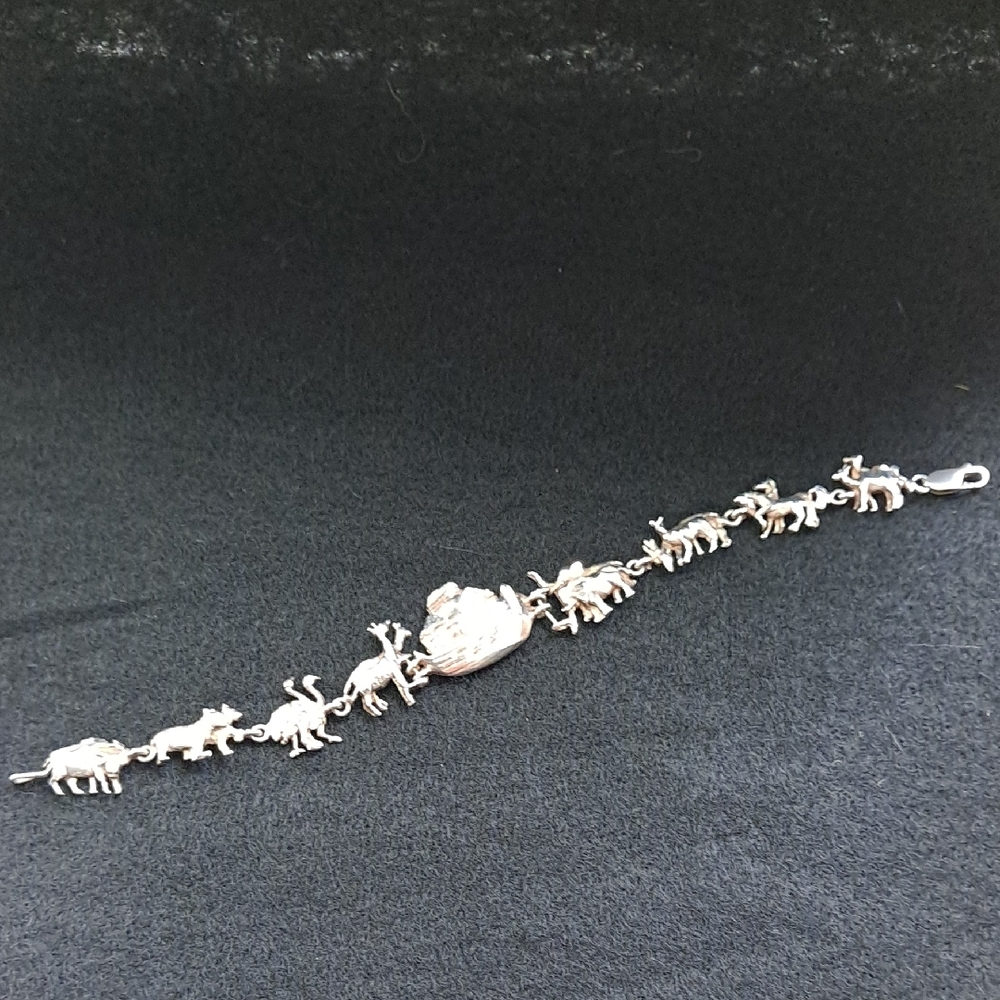 Silver Noah's Ark Charm Bracelet
